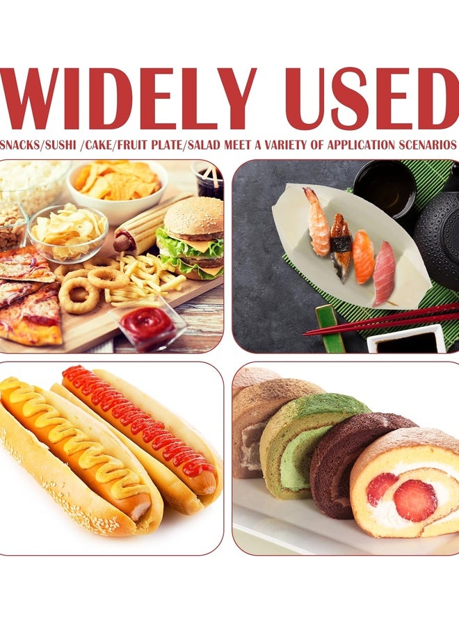50 Pcs Disposable Bamboo Boat Plates,Small Appetizer Wooden Leaf Boat Plates,for Catering Home Holiday Party Use - Image 4